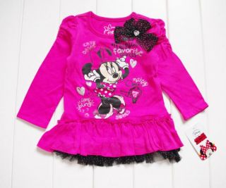 Girls Minnie Mouse Long Sleeve Top Pants Fancy Costume Dress Up Outfit Sz 2 4Y