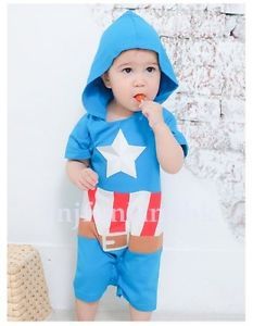 Baby Infant Toddler Boy Captain America Costume Romper Outfits 3 24 Months