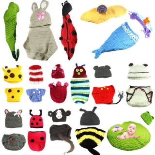 Toddler Kids Photo Prop Knit Crochet Baby Hat Beanie Animal Cap Costume 0 12M