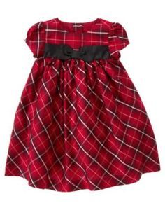 Gymboree Holiday Traditions 2012 Red Silk Plaid Bow Dress Choose Size