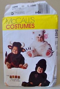 McCalls Halloween Costumes Tom Arma 8451 Toddlers Baby Patterns Teddy Bear Cute
