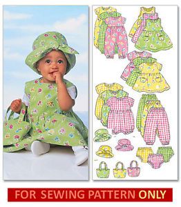 Sewing Pattern Makes Dress Romper Hat Tote Mix Match Clothes Baby Toddler