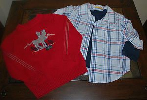 Toddler Boys 3T Clothing Lot Baby Gap Sonoma L s Shirts Sweater Red Moose 3pc