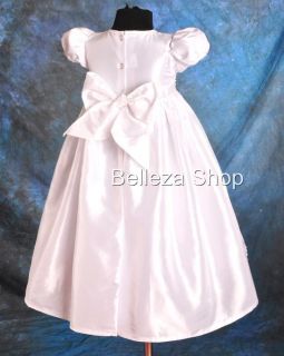White Baby Girls Christening Gown Dress Sz 0 3mo W53
