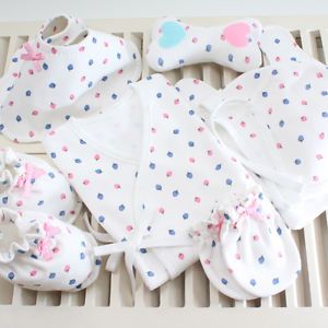 Strawberry Pattern Infant Newborn Baby Girls Gift Set Lots Clothes for Summer