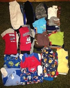 83 Piece Lot Infant Baby Boy Clothes Size 12 18 Months Fall Winter Shirts Pants