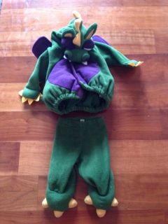 Old Navy Baby Infant Dragon Halloween Costume Fleece Green Purple Boy Girl 6 12M