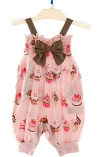 Beautiful Baby Toddlers Girls Icecream Cake Rompers Outfit Cotton Clothes 12 18M