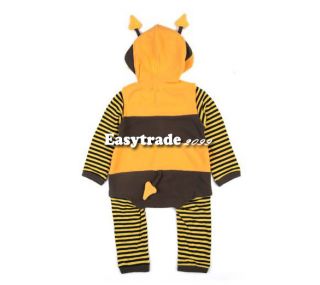 Baby's Super Cute Fleece Cartoon Ladybird Bee Costume Dress Romper 4 Sizes ESY1