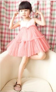 Pinks Baby Kids Girls Clothing Princess Vest Sundress Cute Dress Skirts XY11