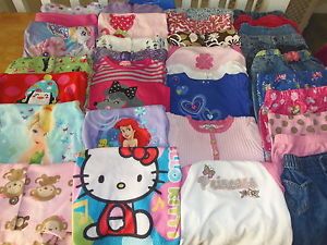 Huge 35pc Toddler Girls Winter Fall Clothes Pajama PJ Lot 4T 5T