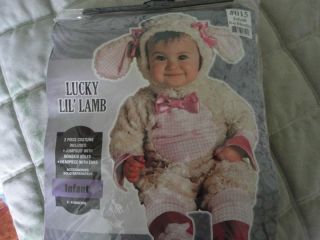 RUBIES Baby Girl Pink Beige Infant Lucky Lil Lamb Costume 0 3 6 Months Halloween