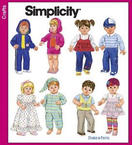 Sewing Pattern Make Baby Doll Clothes Boy Girl Outfits Bitty Twins 15" Dolls