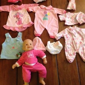 15" Baby Doll Dress Play Clothes Outfit Hat Lot Zapf Diaper Lot