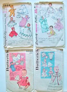 Original Vintage Baby Doll Clothes Pattern Lot Betsy Wetsy Tiny Tears 13 5"