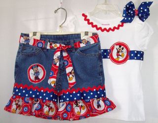 Custom Boutique Disney Minnie Mickey Mouse Jeans Shirt All Sizes Available