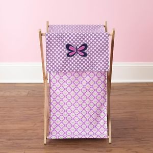 Jenny Too Good Flutter Laundry Clothes Hamper Baby Girl Nursery Purple Butterfly