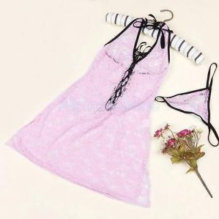 Very Sexy Girls' Pink Lace Dress Lingerie Nightwear Sleepwear Sexy G String M