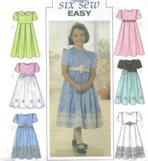 Girls Dress Sewing Pattern Lined Bodice Raised Waist Pleated Dirndl Skirt 3709