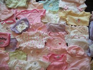 Huge 80 Piece Baby Girl Newborn 0 3 3 6 Months Fall Winter Sleepers Clothes Lot