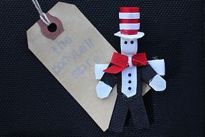 The Cat in The Hat Dr Seuss Everyday Cute Halloween Costume Hair Bow Clip