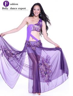 2013 Luxury Quality Performance Belly Dance Costume 2Pics Bra Skirt s M L 5Color