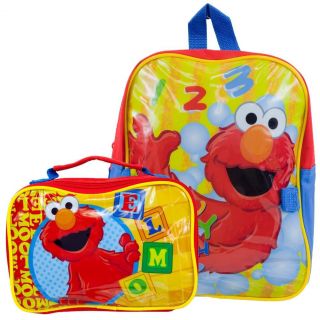 Sesame Street Elmo 123 Preschool Kids Mini Backpack Lunch Bag Utility Case New