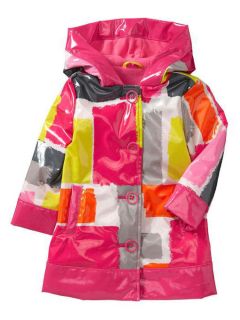 Baby Gap 4T Fleece Lined Pink Raincoat Rain 4 Jacket Spring Easter $49 Kids