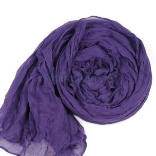 Colorful Women Girls Chic Long Crinkle Soft Warm Scarf Wrap Shawl Stole Scarves