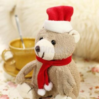 Party Gift Toy Plush Christmas Bear Doll Red Hat Scarf Baby Forest Animal Story