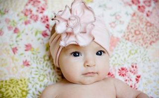 Lovely unusal Cotton Girls Baby Flower Headband Hairband Bow Lavender