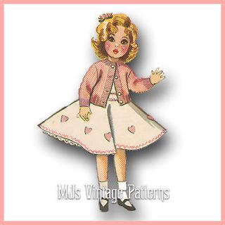 Vtg 1950s 12" Shirley Temple Doll Clothes Pattern Party Dress Kimono Leotard