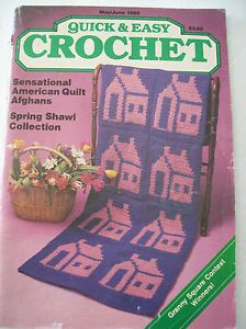 May June 1989 Quick Easy Crochet Pattern Magazine Afghan Baby Blanket Shawl