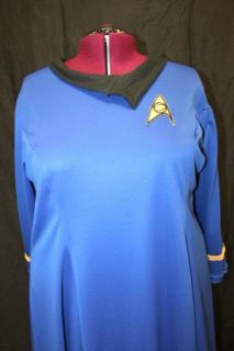 Womens 3X Plus Size Star Trek TOS Classic Blue Medical Dress Costume Chapel D138
