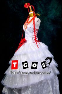 Gothic Lolita White Princess Gown Vocaloid Luka Dress Cosplay Costume A28