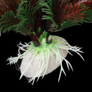 30cm Aquarium Ornament Plastic Plants Fish Tank Landscape Decor Green Dark Red