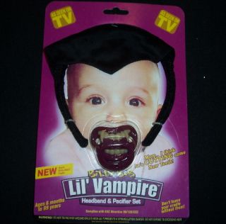 Lil Billy Bob Vampire Headband Fang Pacifier Fake Teeth Dracula Baby Costume