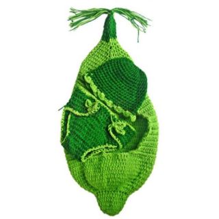 3pcs Newborn Babys Infant Crochet Knit Pea Costume Outfit Photo Props Sz 0 12M
