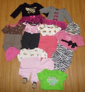 Huge Baby Girls Clothing Lot Sz 3 6 Months 16 Pieces $9 99 Carters Baby Gear