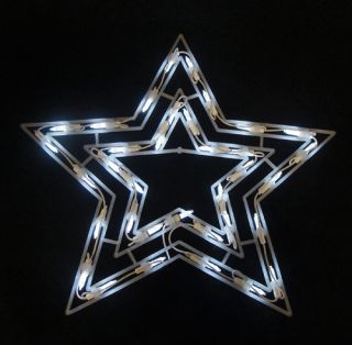 15" Cool White LED Lighted Star Christmas Window Silhouette Decoration