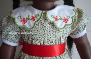 Doll Clothes Fits American Girl Addy Summer Dress WOW