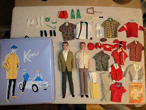 Big Lot of Ken Allen Barbie Dolls Case Clothes Accessories 1950s 1960s Vintage