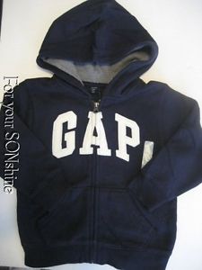Baby Gap Toddler Boy 4T Long Sleeve Logo Hoodie Jacket Navy Blue