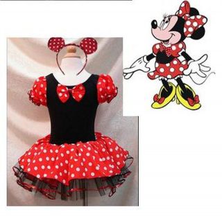 Disney Minnie Mouse Costume Dress Dance Leotard 1 6