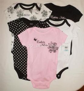 Calvin Klein Jeans Baby Girl Bodysuits Shirt Clothes Lot Set Sz 3 6M 6 Month