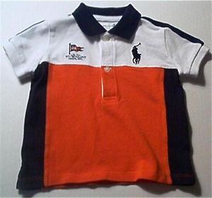 Ralph Lauren Polo Baby Boys Kid Clothes 2 Piece Rugby Shirt Long Pants 6M