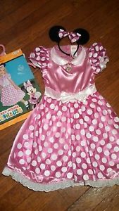 Minnie Mouse Toddler Costume with Ears Headband Size 4 6X Pink