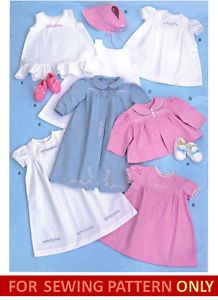 Sewing Pattern Make Vintage Style Layette Clothes Baby Girl Size Preemie 24 Lb