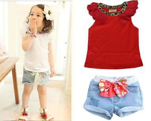 Baby Kids Girls T Shirt Top Shorts Pants Babys Clothing Short Trousers Outfit