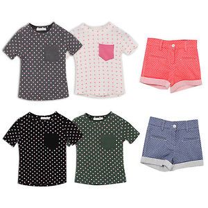 2pcs Toddler Kid Girls Clothes Outfits T Shirt Tee Denim Shorts "Set 13"